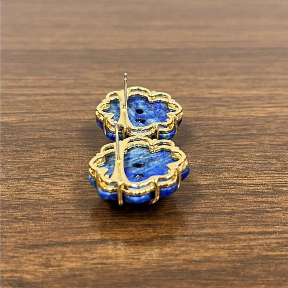 Nicola Bathie Jewelry Lapis Flower Studs - Picture 7 of 8